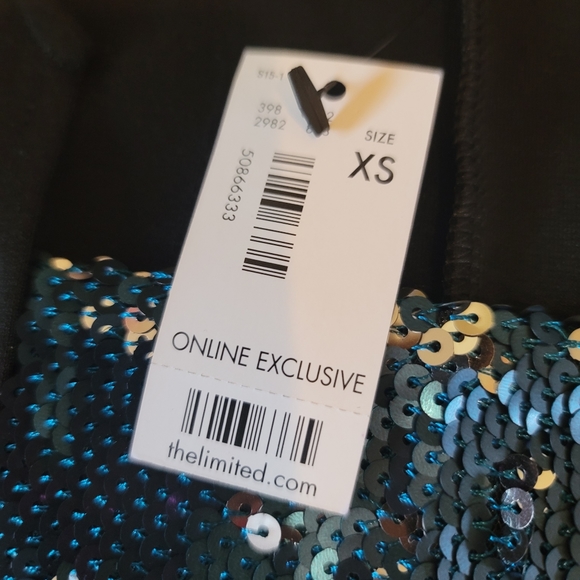 💥THE LIMITED, NEW WITH TAG💥 XTRA SMALL, SEQUIN DRESSY BLOUSE 👚 ♥️! BEAUTIFUL! - Picture 2 of 3